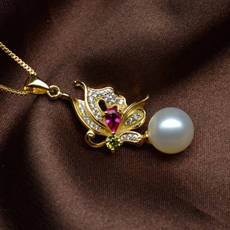 ?? Yikalaisi 2017 真珠のネックレス天然真珠ジュエリーチョーカーネックレスペンダント 925 スターリングシルバー女性のギフトのため