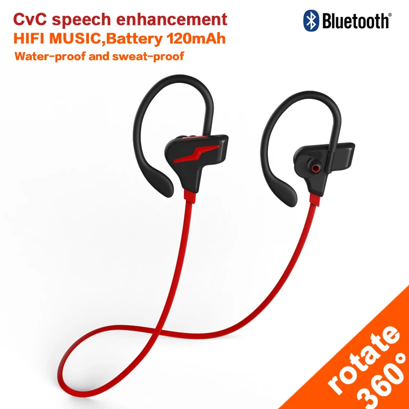 In Ear Necklace Bluetooth 4.1 Earphone Waterproof Sweatproof Stereo Deep Bass Hook headset with Mic for Sport Gym Jogging | Электроника