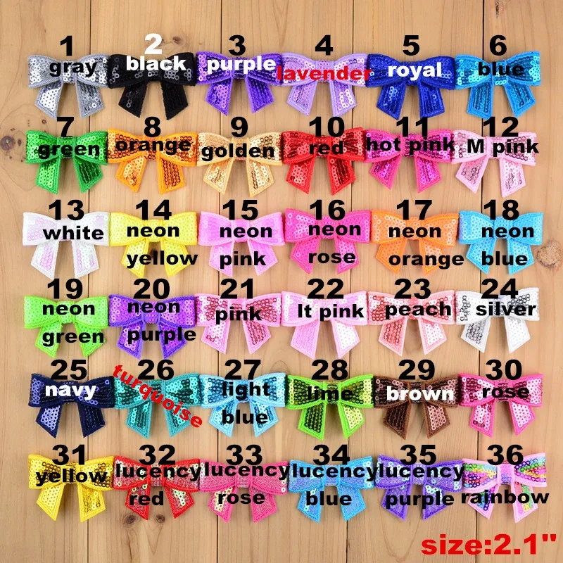 100 шт./лот 36 цветов U Pick 2 1 ''бутик с блестками и бантом Аппликация аксессуары для