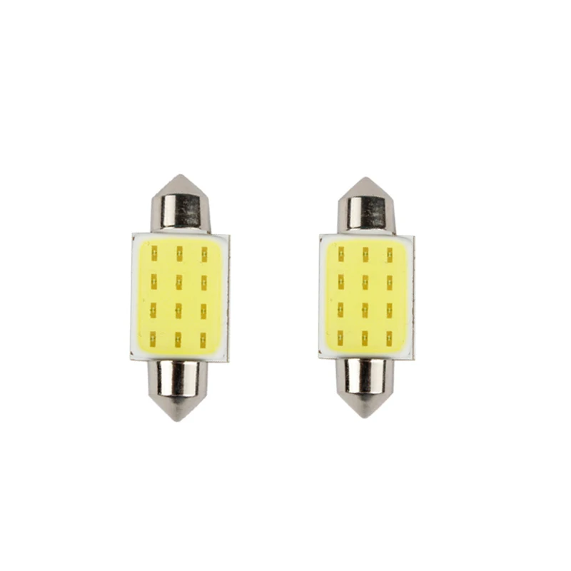 10 шт. гирлянда COB 31 мм 36 39 42 светодиодный светильник 12 чипов 12smd C5W DC 24V белый цветной