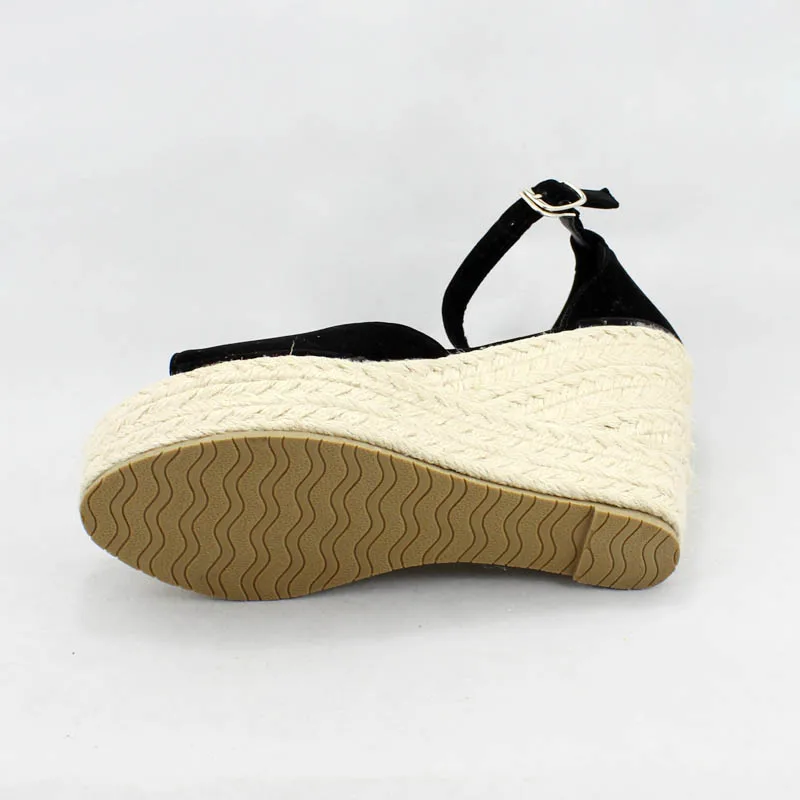 Большие размеры с 32 по 44 элегантные женские босоножки на танкетке из вельвета