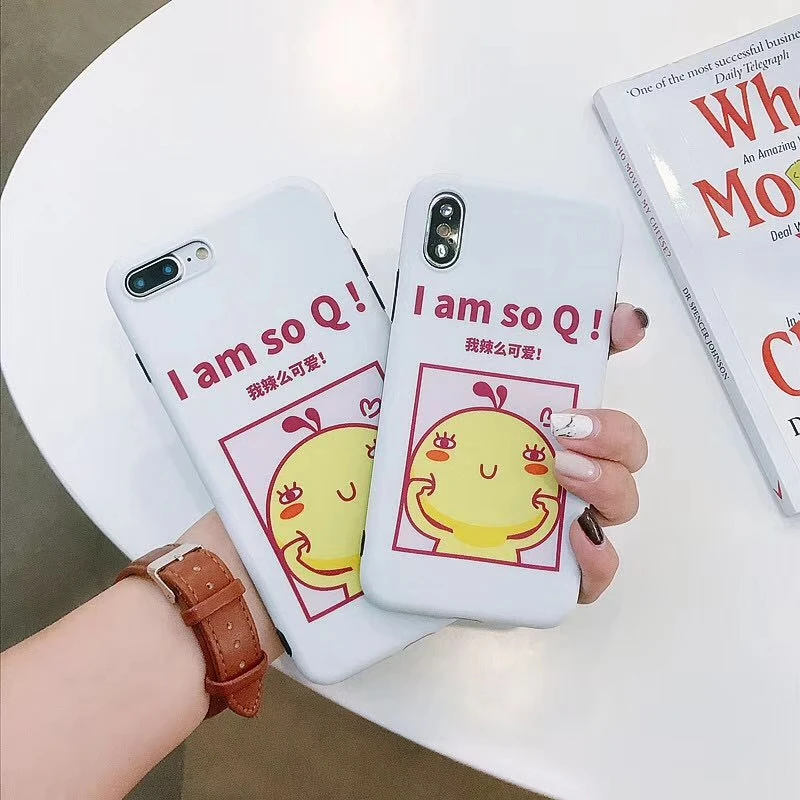 Cute Cartoon Chick Pattern Case For Apple iphone 6 6s 7 8 Plus X XR XS Max Back Cover 6plus 7plus 8plus XSMax Soft TPU cases | Мобильные