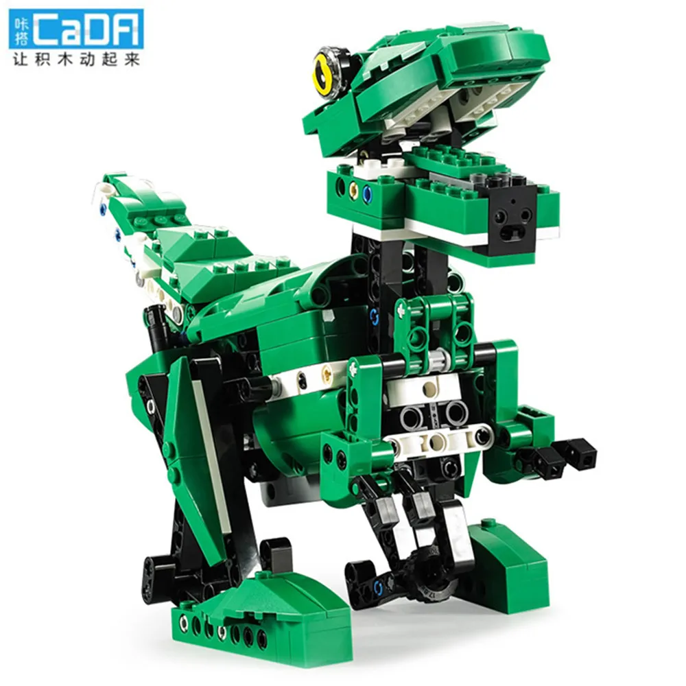 CaDA C51035W Электрический динозавр строительные блоки обучающая игрушка со звуком и