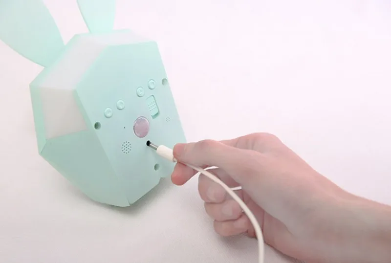 FENGLAIYI, милый кролик, цифровой будильник, зарядка через usb, светодиодный Ночной светильник, настольные настенные часы, украшение дома, термометр, лампа