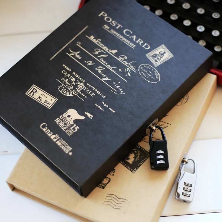 Винтажный дневник с замком записная книжка в коробке ежедневный блокнот