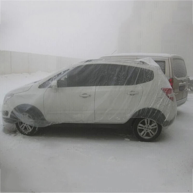 

Waterproof Disposable Transparent Dust Plastic Dustproof Car Covers Plastic Cover Film With Elastic For Universal Car