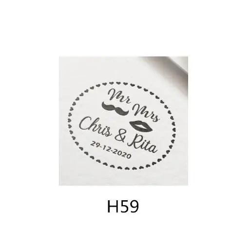 40circle-H59 Индивидуальный заказ Свадебный Пригласительный штамп самоклеющиеся приглашения на конверт Свадебная Печать 40 круг - Цвет: 40circle-H59
