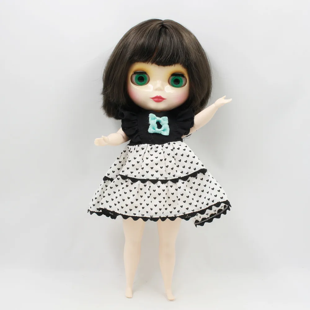 Пышная кукла blyth 1/6 30 см черные короткие волосы с челкой/бахромой Толстые тела