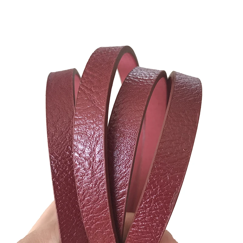 Red XCHARMS 10 мм плоский из искусственной кожи шнур и Веревка Diy ювелирных изделий Аксессуары, модные украшения изготовление браслетов материалы - Цвет: Red