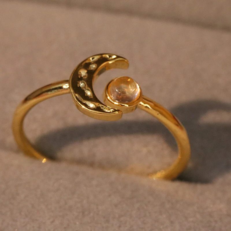 2019 Регулируемые кольца из лунного камня для женщин женское составное тонкое