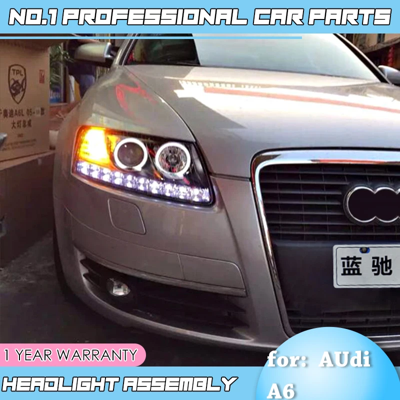 Для Audi A6 C5 фары 2005-2011 A6 светодиодный фары DRL Объектив Двойной Луч ксеноновый комплект HID ксеноновый Ближний и Дальний свет с двумя объективами Автомобильный Стайлинг