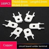 100pcs yt1831 6 3mm pcb circuit board solder terminal connection terminal illustration free shipping