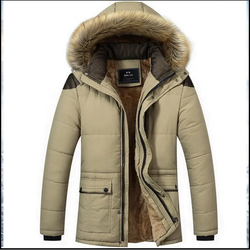 

M-5xl New Middle-age Men Winter Outerwear Wadded Jacket Cotton-padded Jacket Plus Velvet Thickening Coats Plus Size Clothes