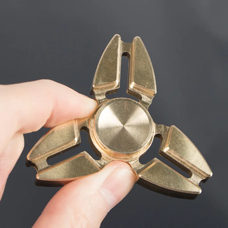 3 угла EDC Tri-Spinner Fidget Toys шаблон ручной Спиннер медный фиджет и взрослые с СДВГ