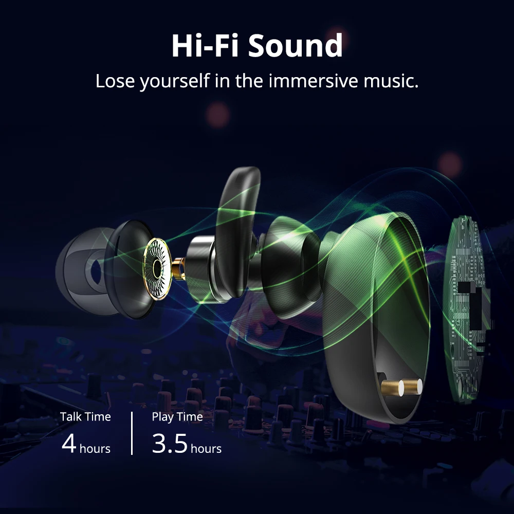 Tronsmart Encore Spunky Buds Bluetooth наушники беспроводные настоящие стерео IPX5 с микрофоном