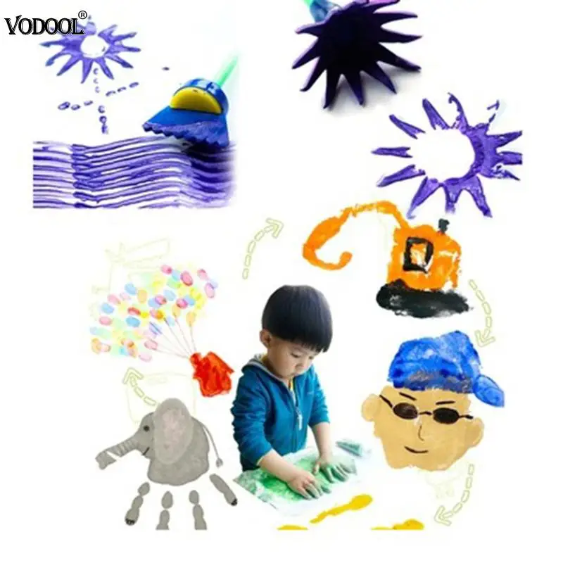 VODOOL 4 шт./компл. Цветочная художественная кисть вращающаяся Поворотная губка для