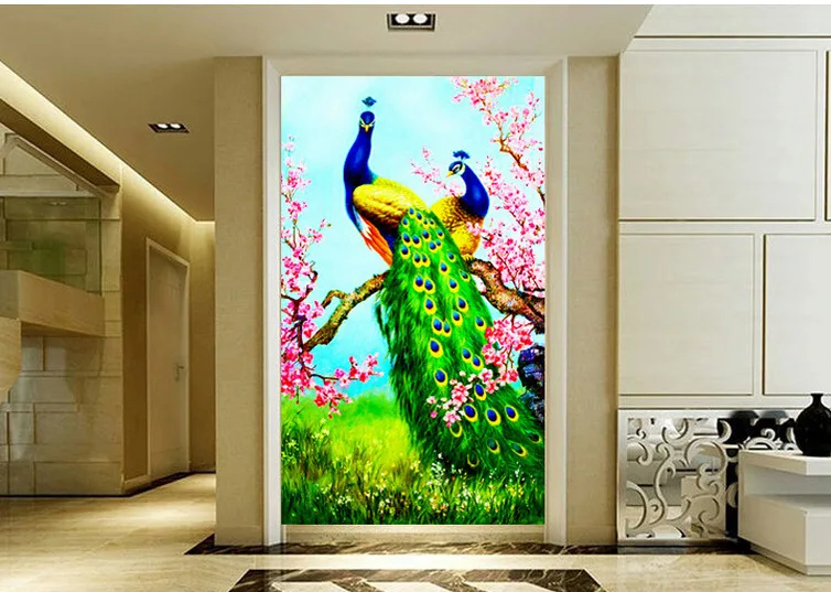 30*54cm New DIY 5D Diamond Painting Double peacock home decor Cross Stitch Kits Embroidery PatternsN141 | Дом и сад