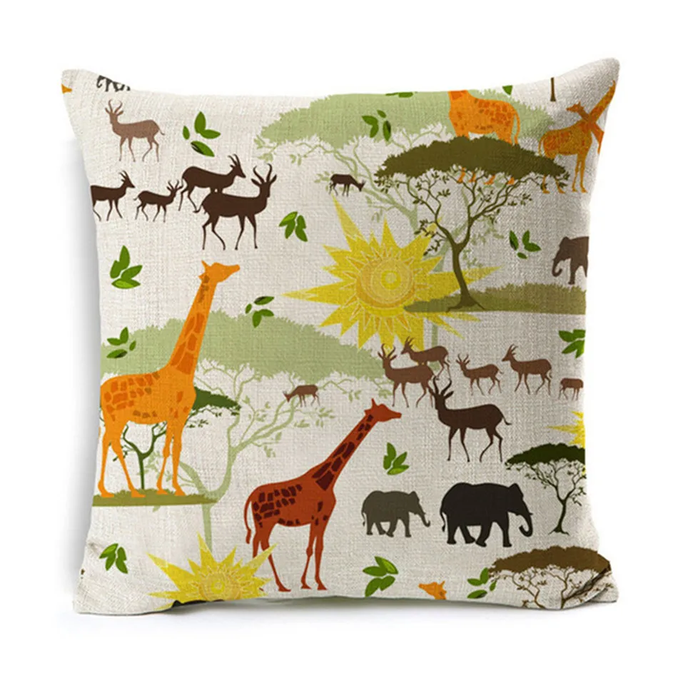 Square 18&quot Cotton Linen Pillow Cover Africa Original People Life Decorative Throw Case Cushion Sofa Drop Shipping | Дом и сад