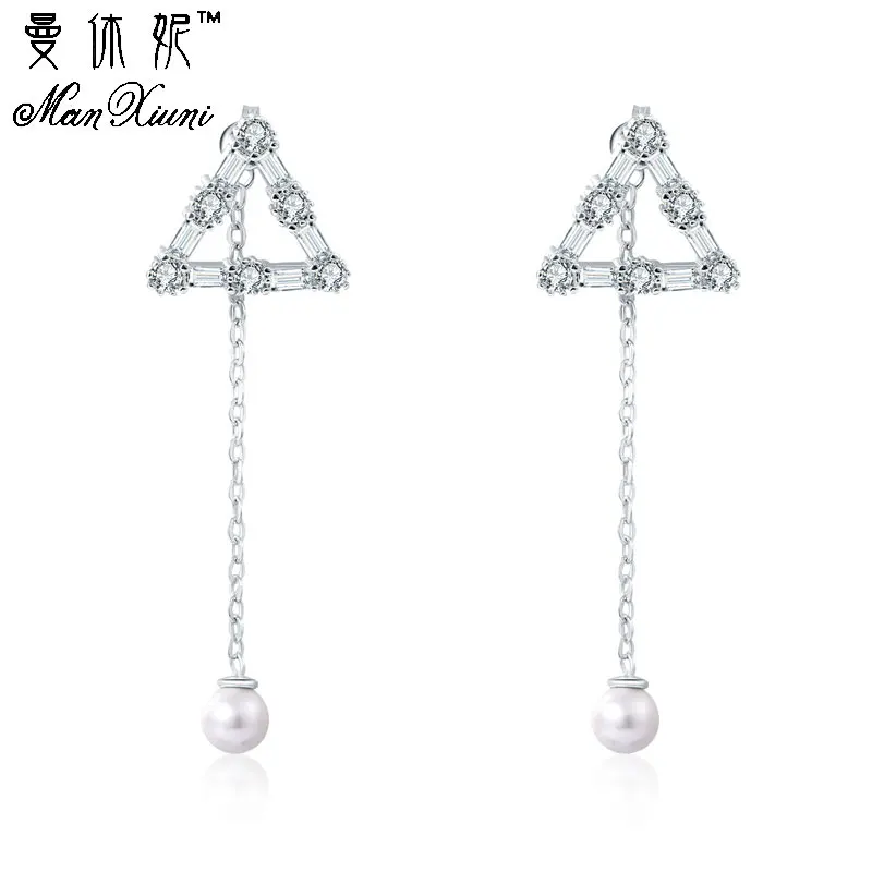 2017 корейские модные ювелирные изделия с кристаллами циркониевые Треугольные