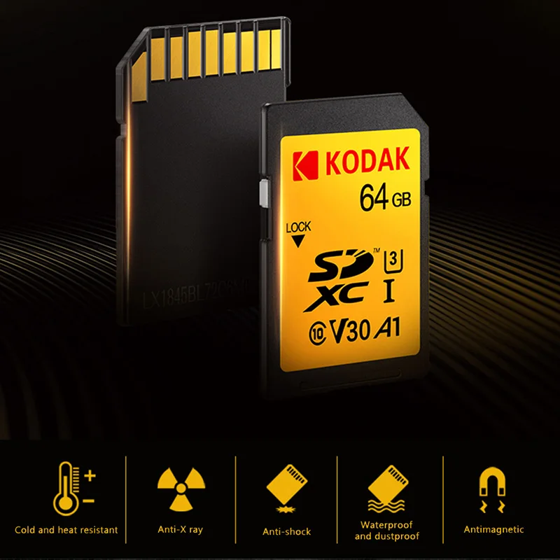 Kodak Memory Card U3/U1 SD 32GB 128GB 64GB 256GB 16GB Flash SDXC SDHC cartao de memoria | Компьютеры и офис