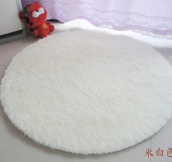 White 45mm Plush 25 мм и 45 мм плюшевый толстый мягкий ворсистый круглый ковер для гостиной, спальни, коврик для пола, нескользящий круглый коврик для ног - Цвет: White 45mm Plush