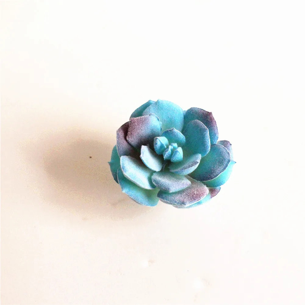 Искусственное синее Флокирование суккуленты растения для дома и сада украшения