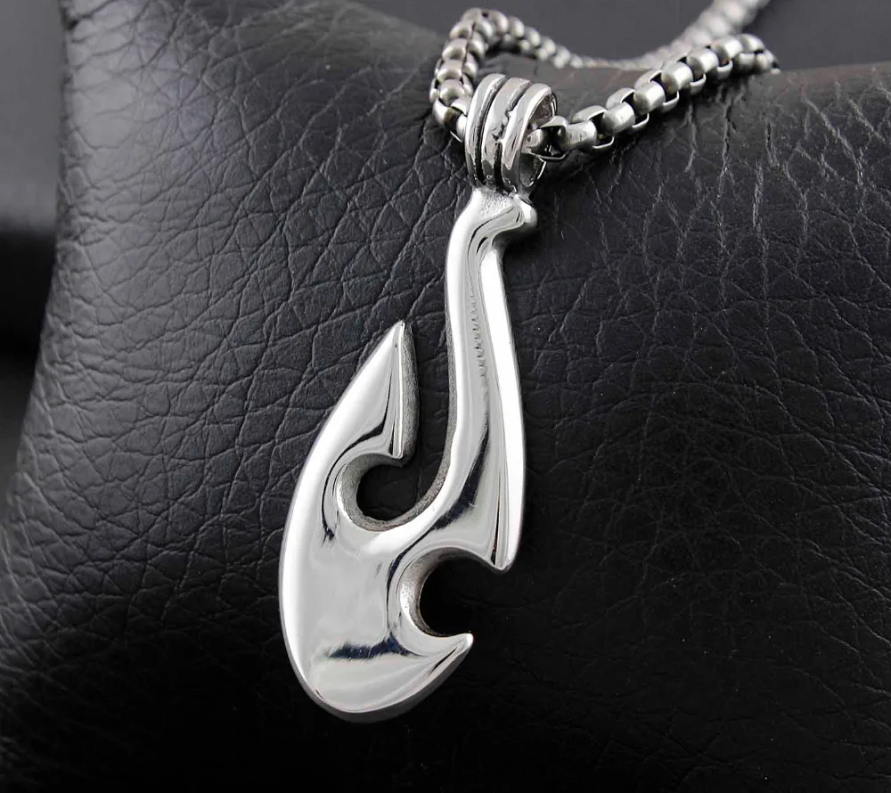 316L из Нержавеющей Стали Маори рыбы крюк племени подвеска тату ожерелье + цепь