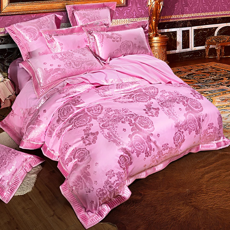 Белое жаккардовое постельное белье Housse de couette 4/6 шт. комплекты постельного белья