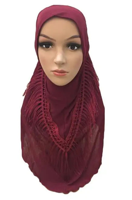 Dark Red Один кусок хиджаб Amira шарф для женщин-мусульманок головной платок мусульманский шарф обертывание Арабская шапочка для молитвы Niquabs хиджабы полное покрытие - Цвет: Dark Red