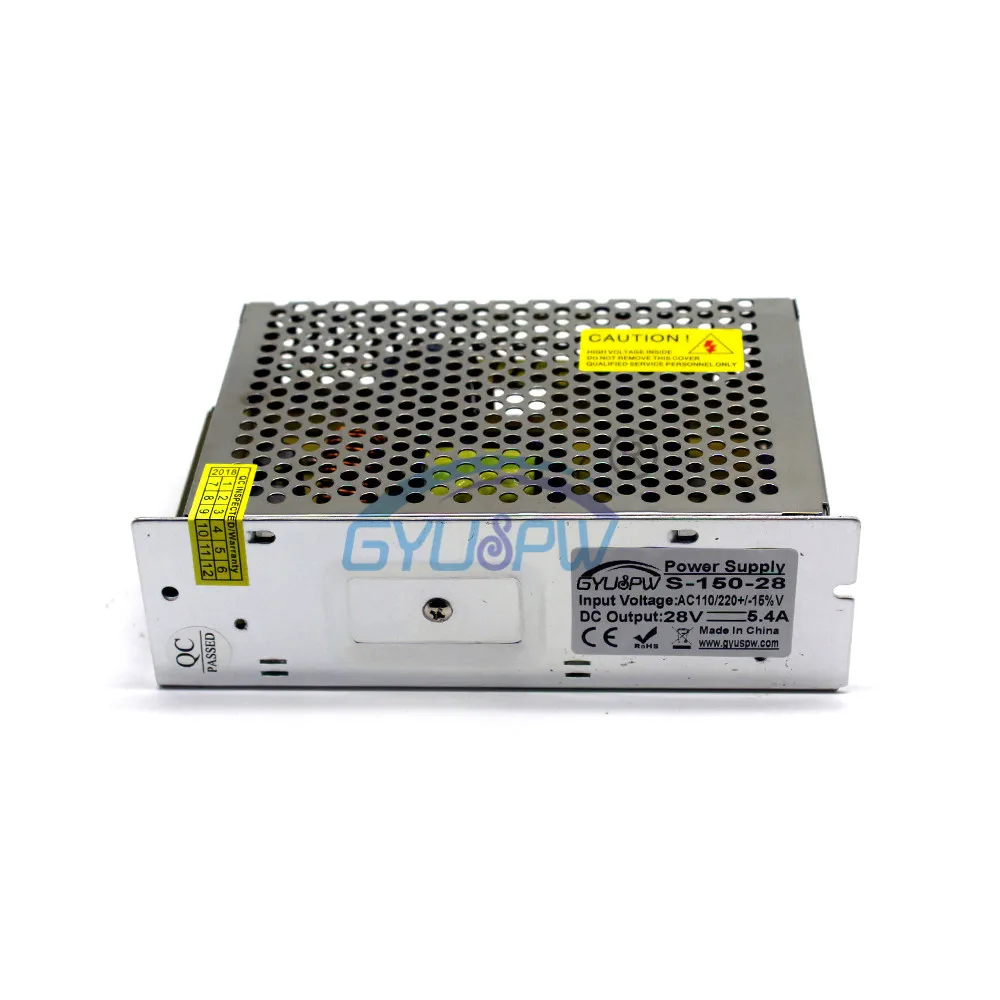 Одиночный выходной источник питания DC 28V 5.4A 150W Трансформатор 110V 220V AC к DC28V