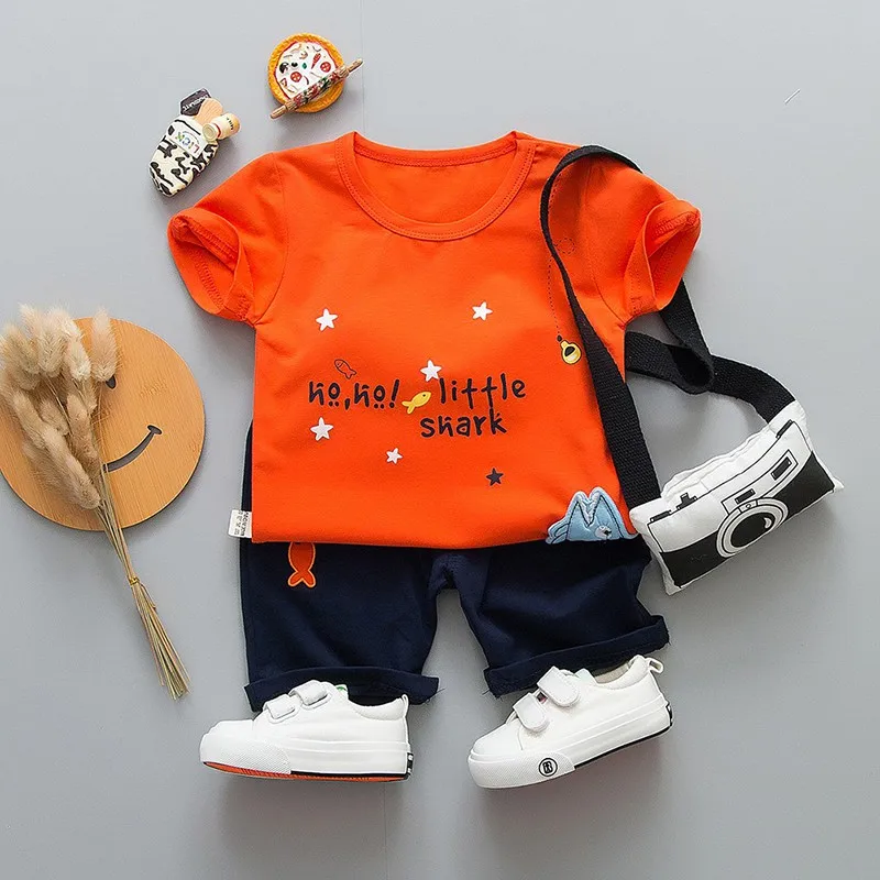 Summer Baby Boys Clothes Short Sleeve Car Star Print Tops Blouse T-shirts+Denim Shorts Pants Casual Outfits Sets 2019 |