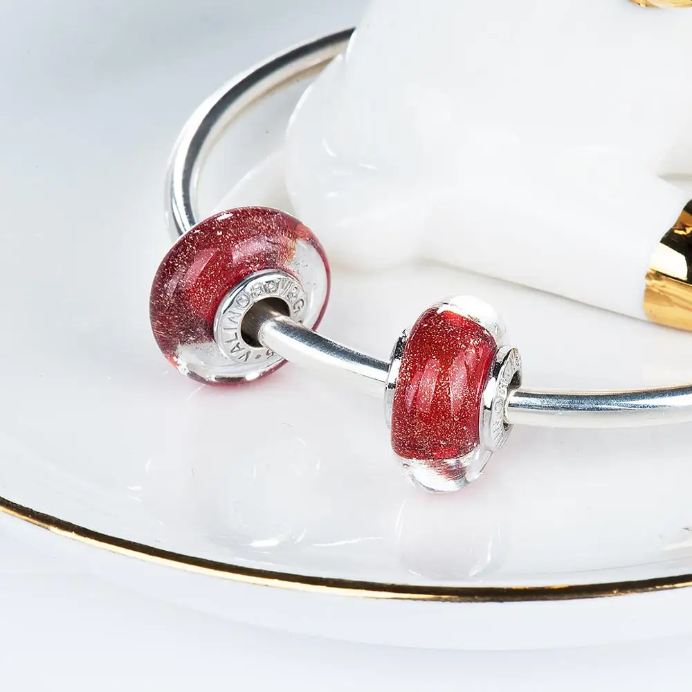 Золотой Возраст муранские стеклянные бусы амулеты 925 пробы серебро подходят