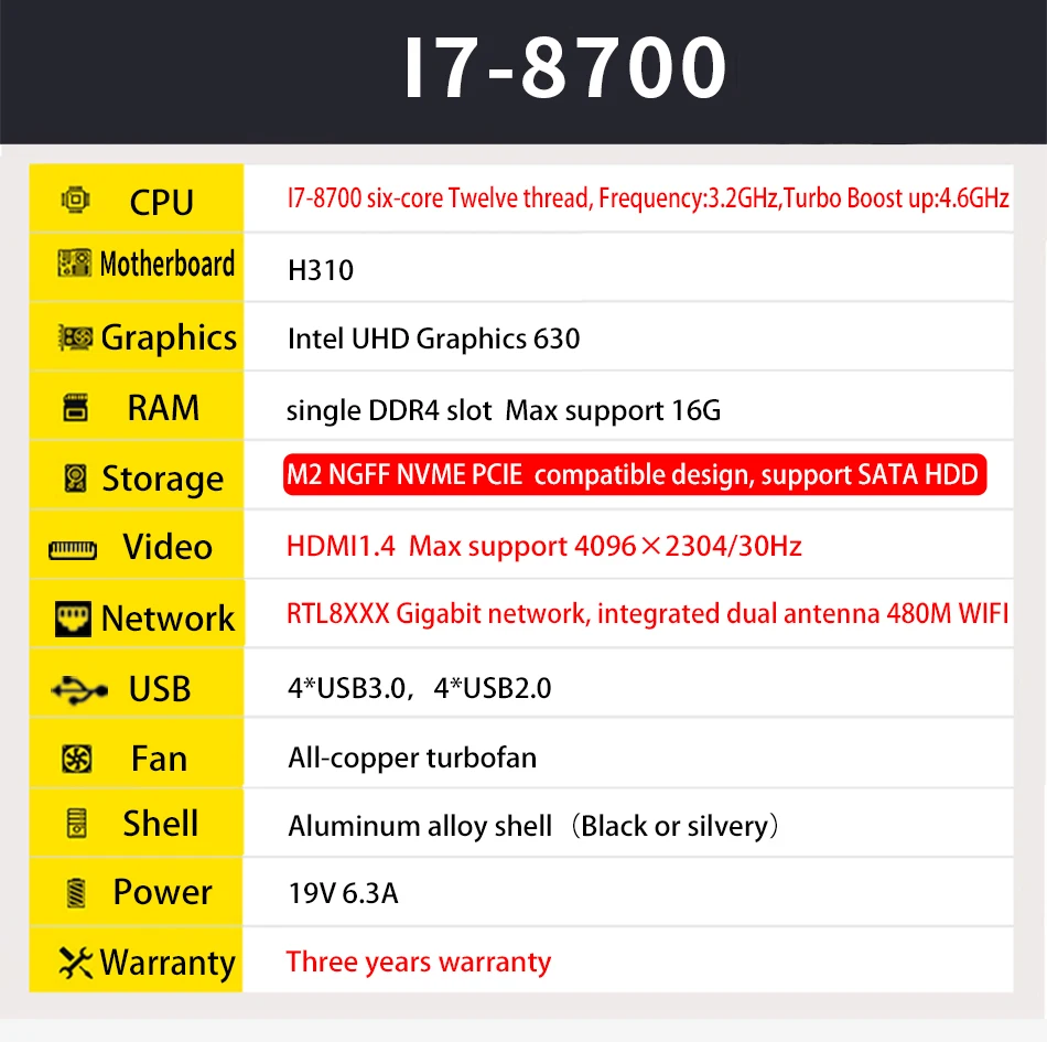 MSECORE i7 8700 NVME SSD DDR4 игровой Мини ПК Windows 10 Настольный компьютер игровой ПК linux intel barebone HTPC UHD630 HDMI VGA WiFi