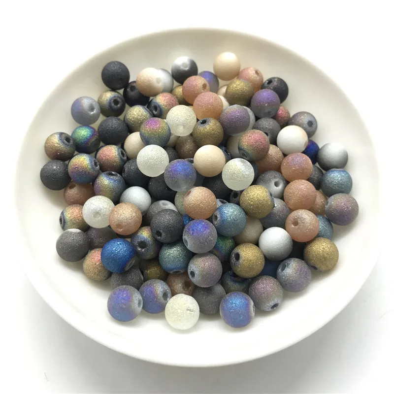 

Wholesale 6/8/10mm high quality frosted glass beads, round beads DIY jewelry jewelry bracelet necklace production