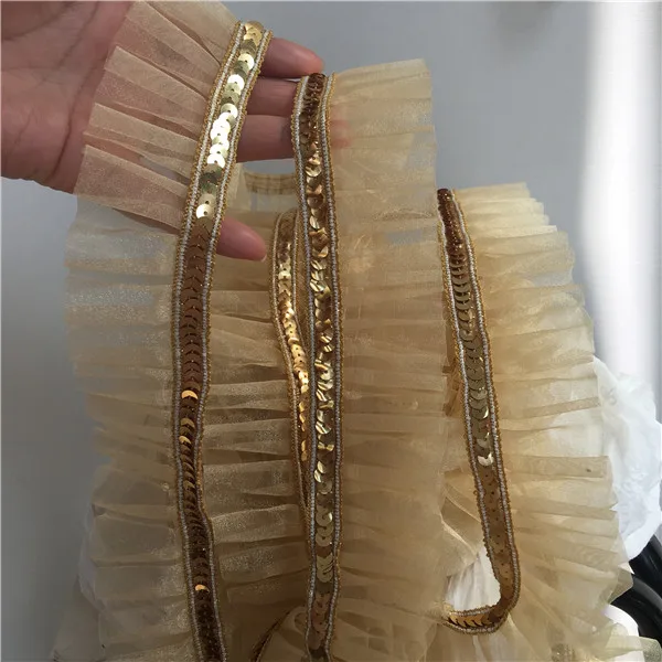 3 метров блестки оборки ленты для маленьких девочек кружевная отделка шифоновая