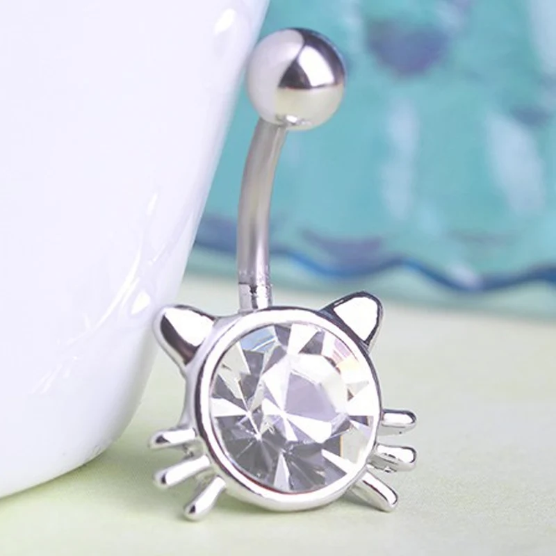 Kawaii милый кот животное пирсинг ювелирные изделия для женщин Летний стиль тела