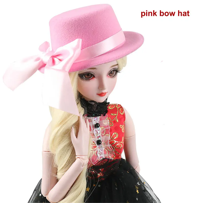 Кукла шляпа для Bjd 1/3 кукла девочка Топ шляпа красный/синий/черный/фиолетовый шапка-Кепка для кукол аксессуары для кукол Bjd