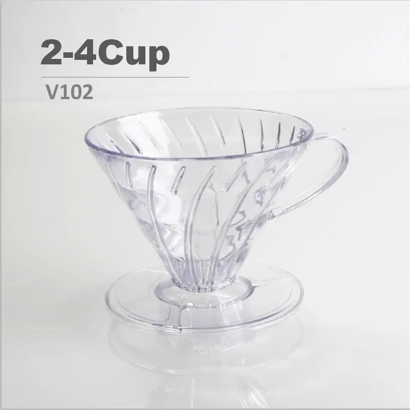 Clear 1-4Cup Керамическая капельница V60, ручной капельный фильтр для кофе, кофейник для заливания кофе, капельный конусный фильтр, постоянный 1-2 чашки, 4 чашки - Цвет: Clear 1-4Cup