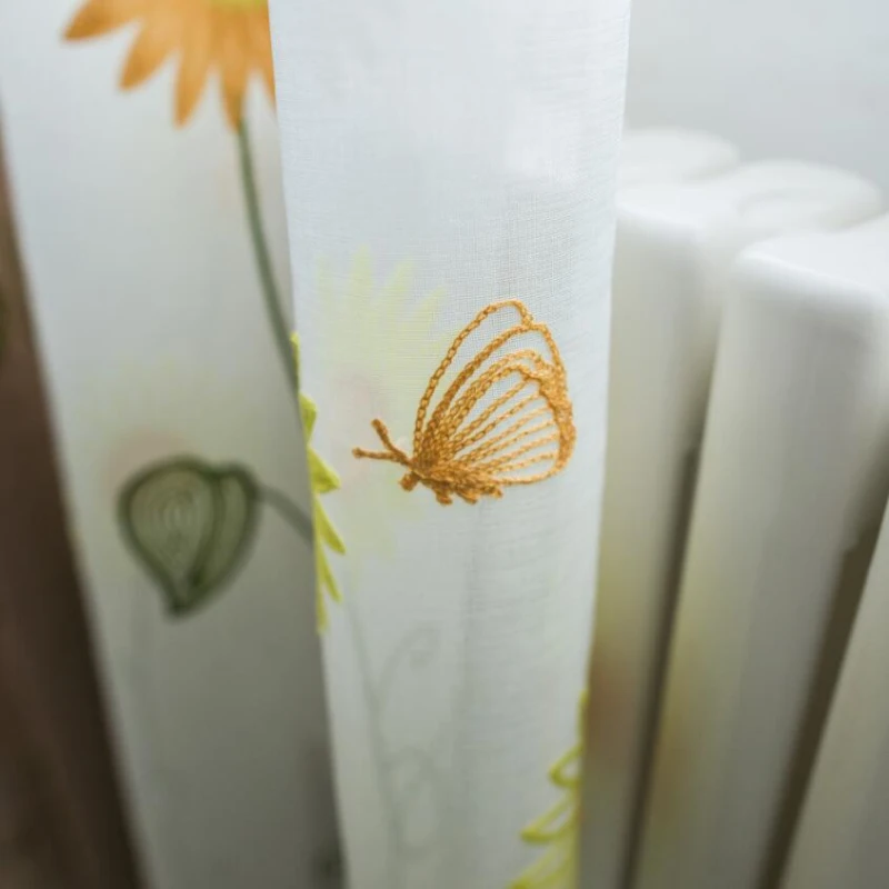 Шторы с подсолнухами и бабочками современные тюлевые шторы для гостиной детской