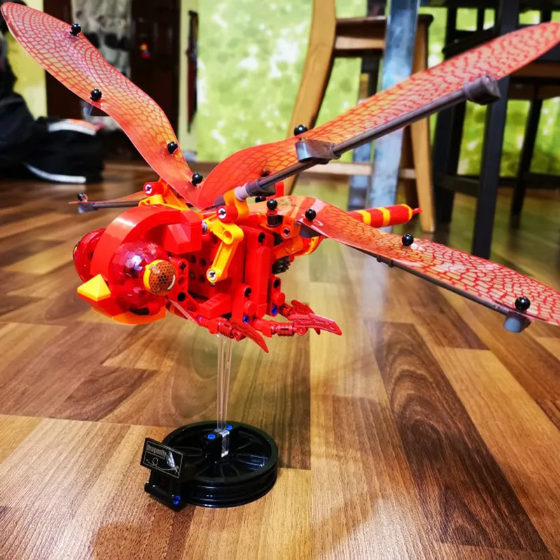 3D имитация насекомого сделай сам строительные блоки с красной стрекозой