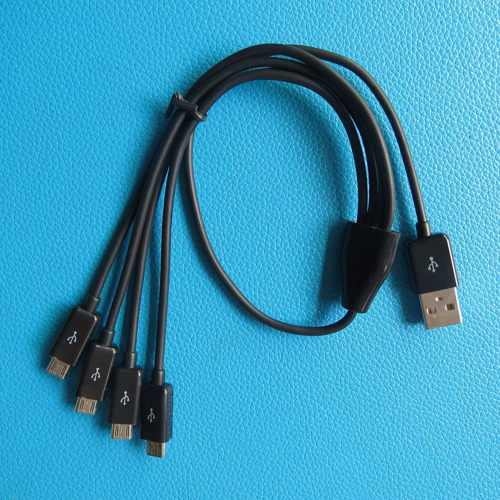 50 см 4 в 1 Micro USB зарядное устройство Кабель питания 4 Micro USB устройства сразу