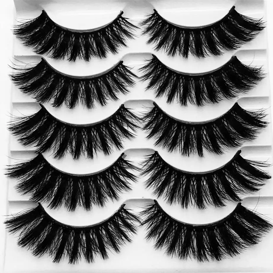 G810 5 Pairs 3d mink hair natural cross false eyelashes individual faux cils lashes extension for professionals cilios wimpers | Красота и