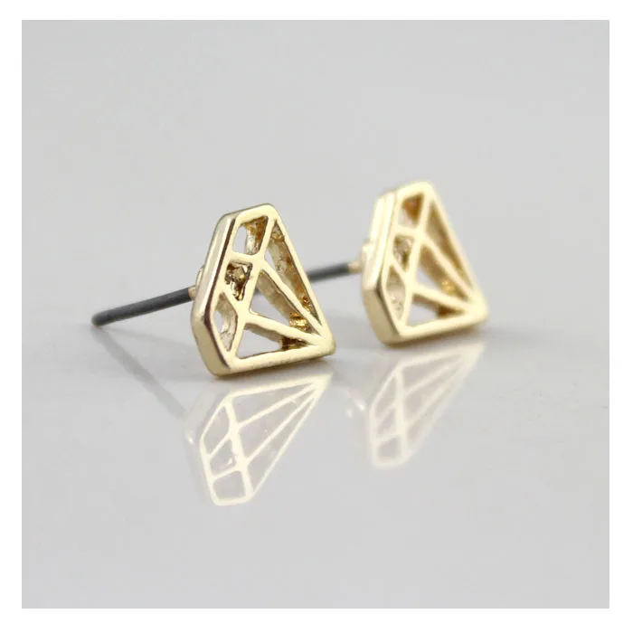 Изысканный мода любители девушки цвет золота треугольник мило серьги для женщин