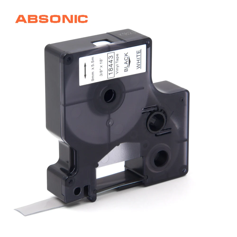 Absonic 9 мм черный на белом IND виниловая этикетка для DYMO Rhino 18443 этикеточная лента