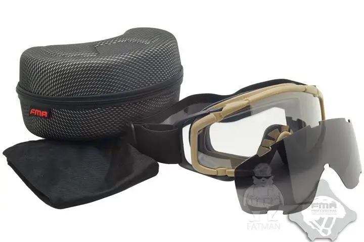 FMA баллистических защитные тактические очки для защиты от ветра шлем объектив DE