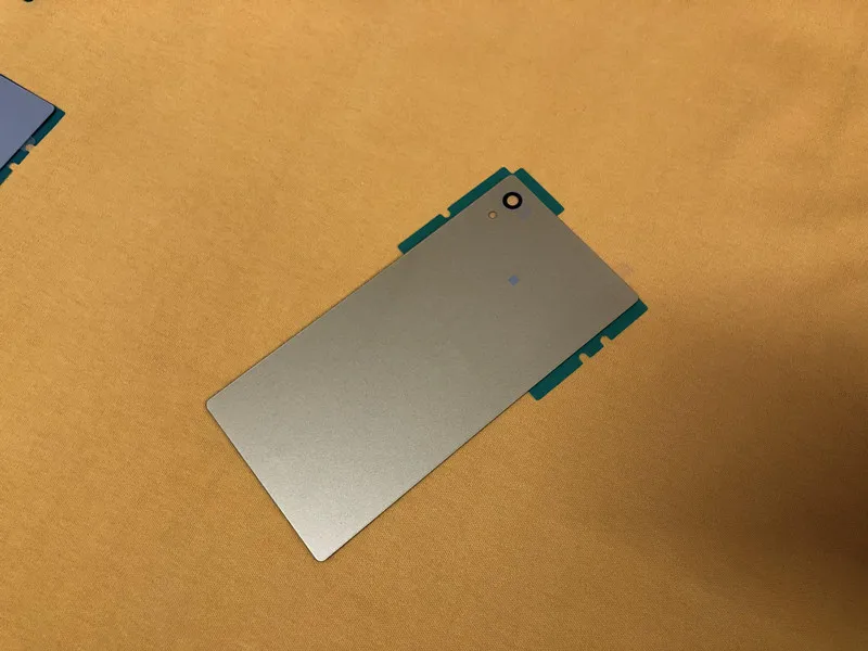 Задняя стеклянная крышка корпуса для sony Xperia Z5 E6603 E6633 E6653 E6683 Крышка батарейного отсека чехол+ логотип+ клей - Цвет: Золотистый
