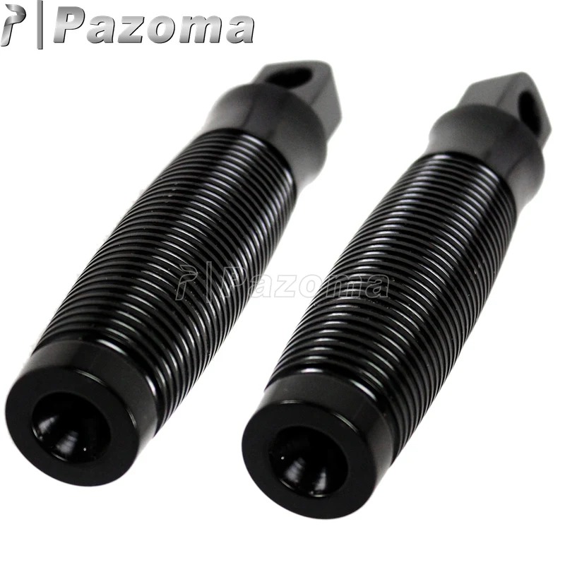 

Pazoma Supermoto Footpegs Motorcycle Old School Black Foot Rests for Harley Bobber Chopper