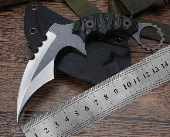 Нож karambit G10 Ручка 5 мм 60HRC D2 стальное лезвие K оболочка для кемпинга EDC инструмент