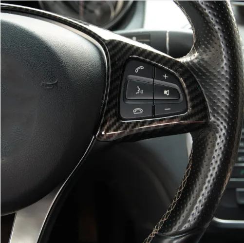 

Carbon Fiber ABS Chrome Steering Wheel Decoration Frame Trim For Mercedes-Benz C-Class W205 GLC X253 E Class W213 2015-2018