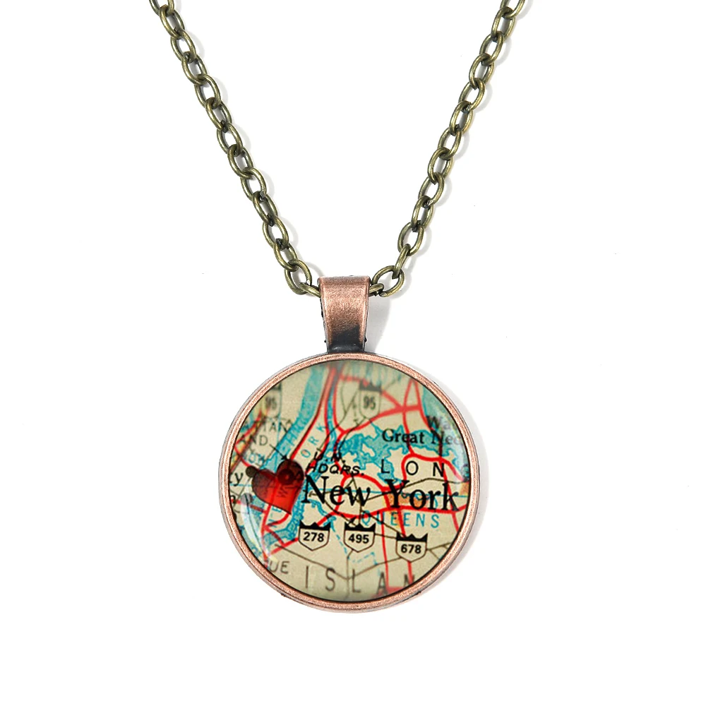 Ожерелье с картой мира Мир-ваша страсть ретро-шар земля искусство фото ожерелье